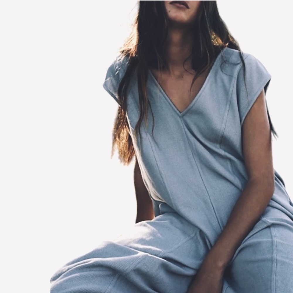 FREE PEOPLE BEACH | Avenue One-Piece Jumpsuit Cotton Oversized Wide Leg Size S - Picture 2 of 14